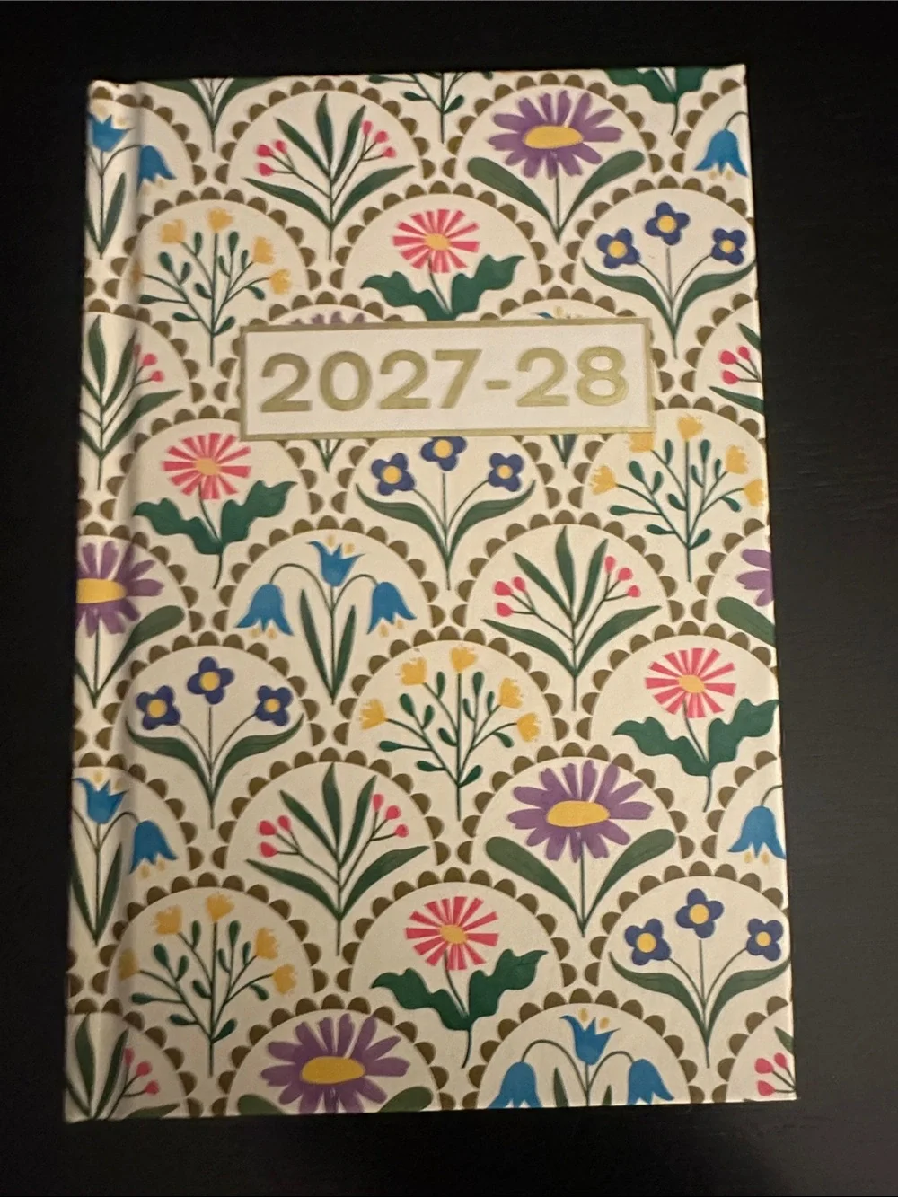 2027-28 Floral Weekly Planner - Cream with Multicolor Flowers